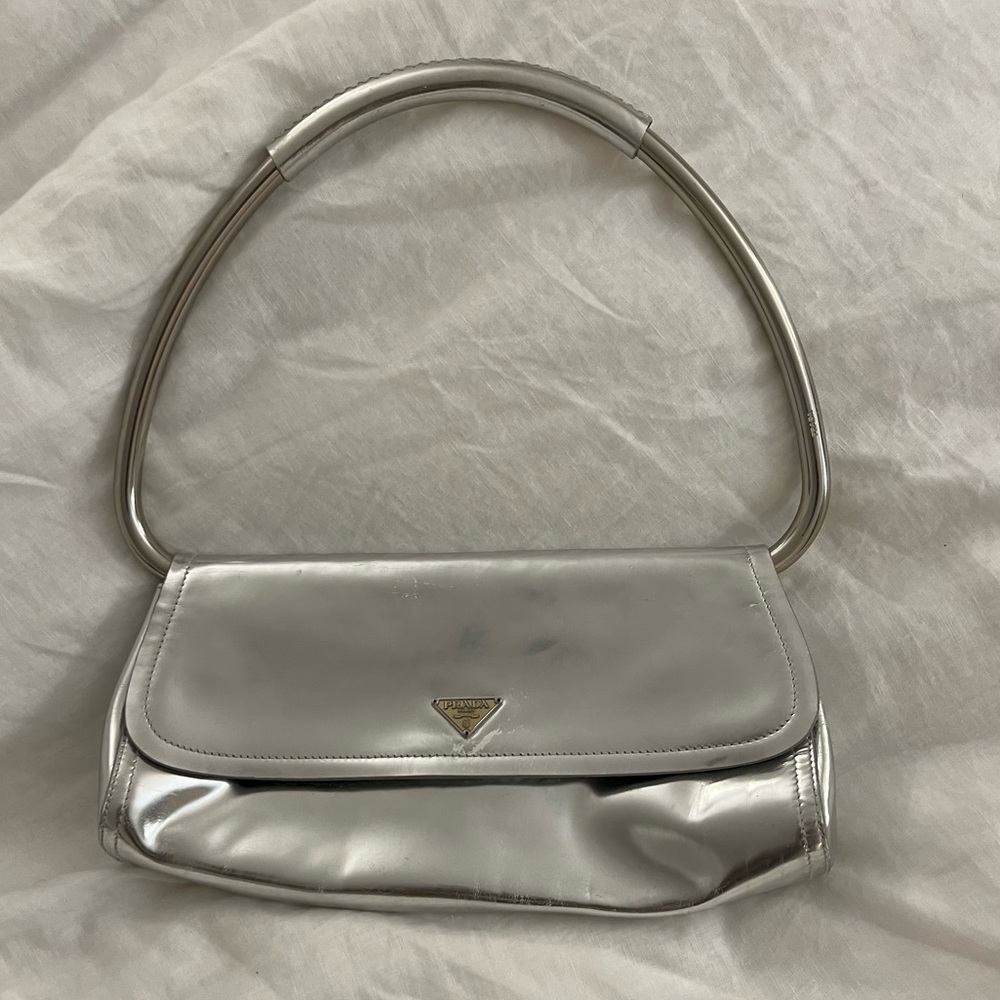 Prada Vernice Swing Bag S/s 2003 in Silver